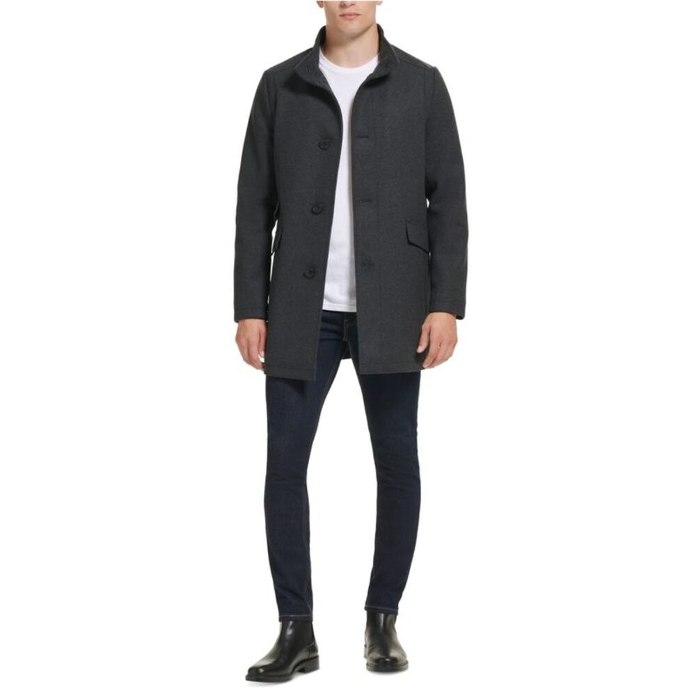 Kenneth Cole Mens Wool-Blend Trench Coat, NWT